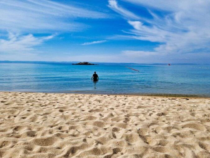 Halkidiki A beach in Sithonia (the middle finger of Halkidiki).