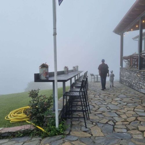 Mount Olympus in the mist, near Stavros Refuge